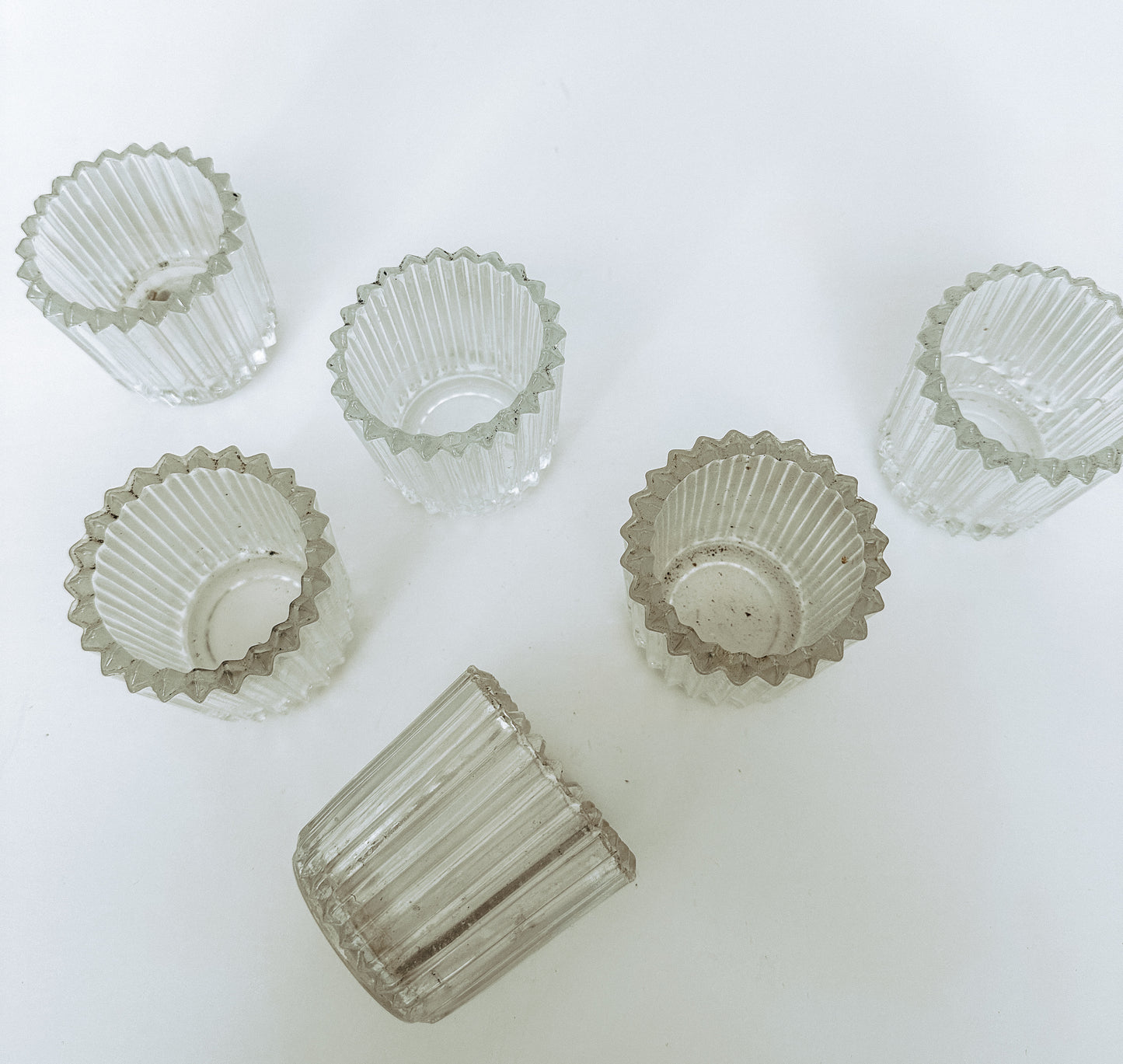 Ridged Glass Tea Light Holder