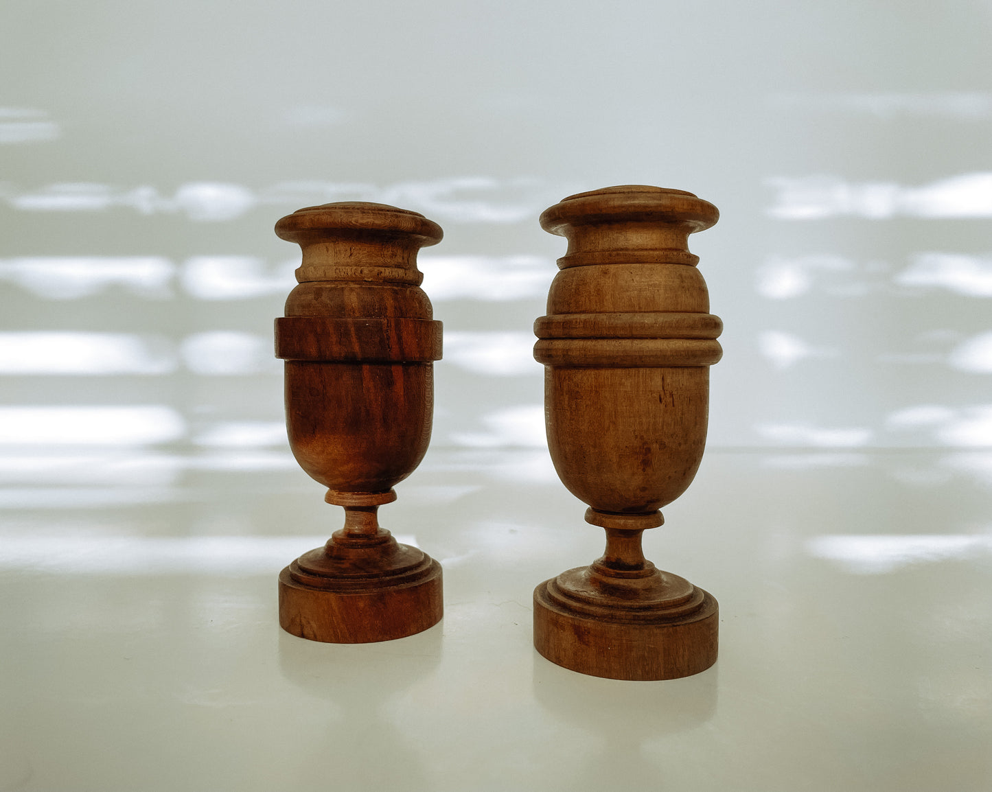 Carved Wood Salt Shakers