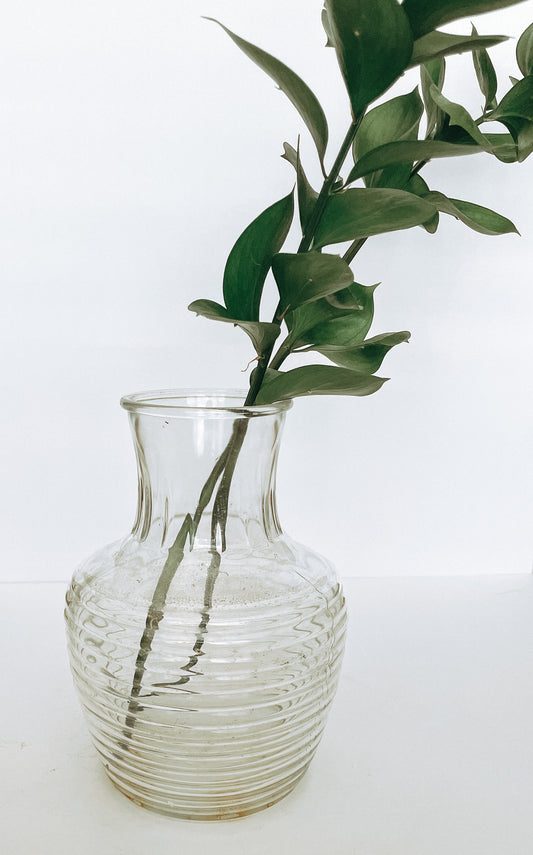 Ribbed Glass Vase