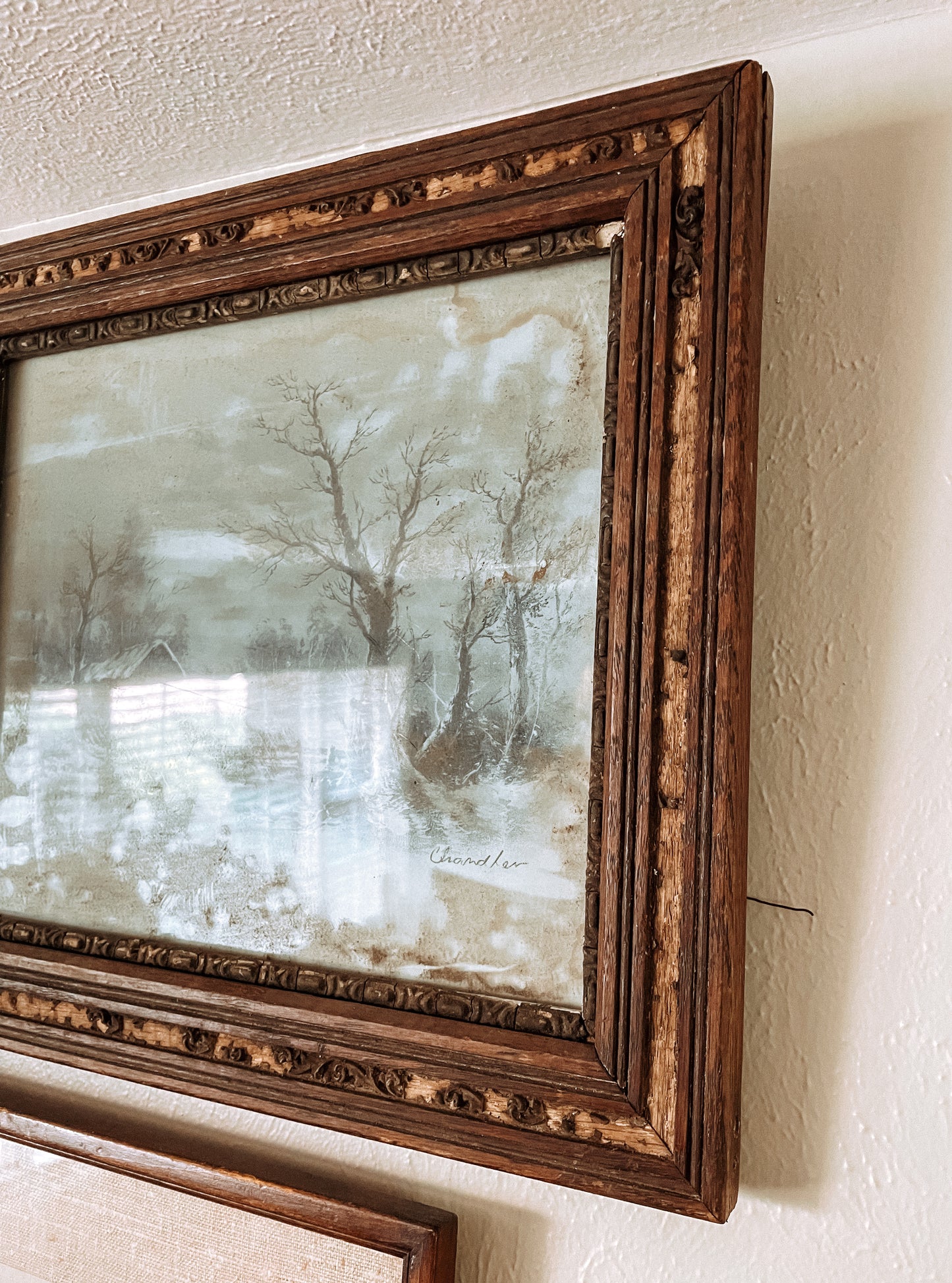 Carved Detail Wood Frame