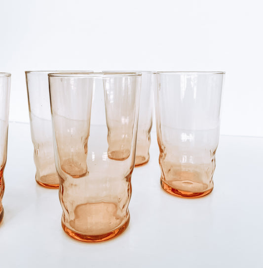 Vintage Pink Juice Glasses Set of 5
