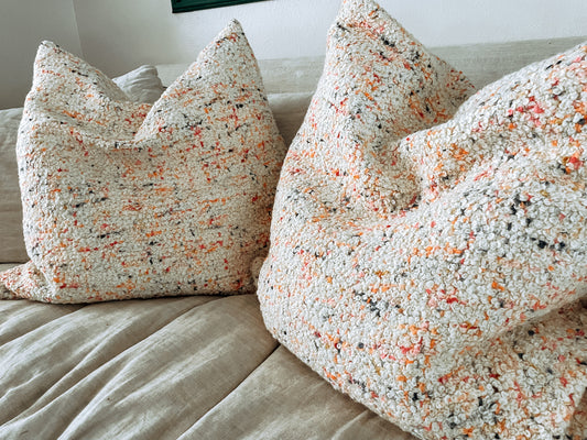 One of a Kind-Ish Pillow Cover, White multi color confetti